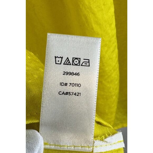 Ann Taylor LOFT Textured Cap Sleeves Blouse, Canary Yellow, Sz: S, 58-18 - Picture 7 of 16